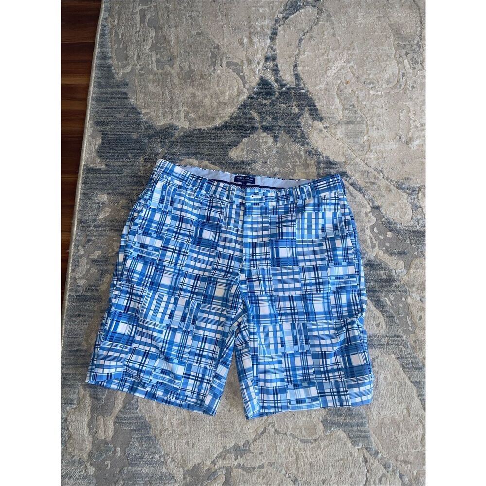 Peter Millar blue Plaid Men's Shorts